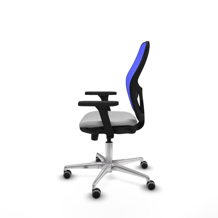 PIQUERAS Y CRESPO Silla de oficina Jorquera con mecanismo Sincro/Traslack, Gris claro y Azul