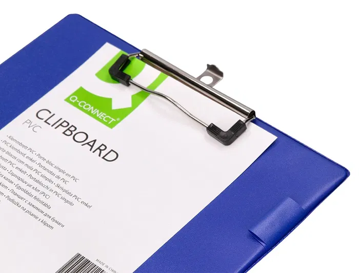 Q-connect Portanotas Miniclips PVC Din A4 Azul