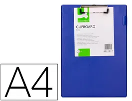 Q-connect Portanotas Miniclips PVC Din A4 Azul