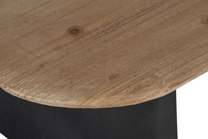 DKD Home Decor Mesa Centro Loft Negro Natural Madera Abeto 120 x 60 x 32 cm