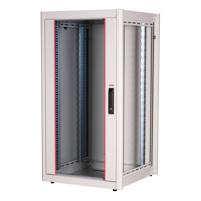 ROLINE 26.21.0031 Bastidor de Red Rack 22 HE 19 Pulgadas, 22U, 600 mm Ancho x 600 mm Profundo, Puerta Frontal de Cristal Gris