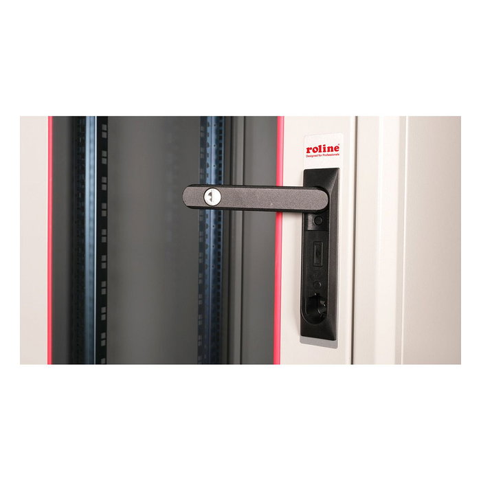 ROLINE 26.21.0031 Bastidor de Red Rack 22 HE 19 Pulgadas, 22U, 600 mm Ancho x 600 mm Profundo, Puerta Frontal de Cristal Gris