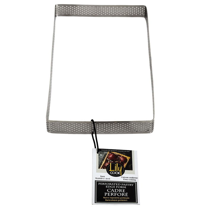 Lily Cook Molde Marco Perforado Rectangular Repostería 22X12X2 cm para Galletas, Tartas y Quiches