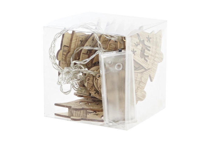 DKD Home Decor Guirnalda MDF LED Campana Marrón 150cm DKD Home Decor Guirnalda MDF LED Campana Marrón 150cm