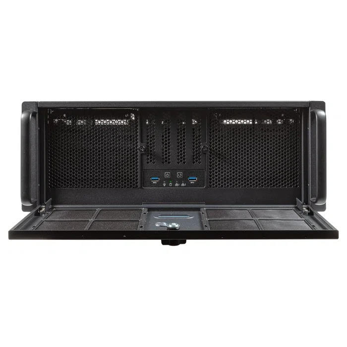 Unykach UK4339H Caja Rack 4U 19" para Servidor, Compatible con ATX, USB 3.0 y USB-C, Filtro Antipolvo, 3 Bahías 3.5" y 3 Bahías 2.5", Soporte para Refrigeración Líquida
