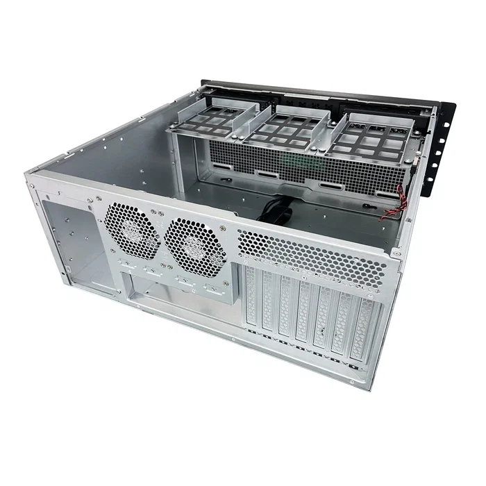 Unykach UK4339H Caja Rack 4U 19" para Servidor, Compatible con ATX, USB 3.0 y USB-C, Filtro Antipolvo, 3 Bahías 3.5" y 3 Bahías 2.5", Soporte para Refrigeración Líquida