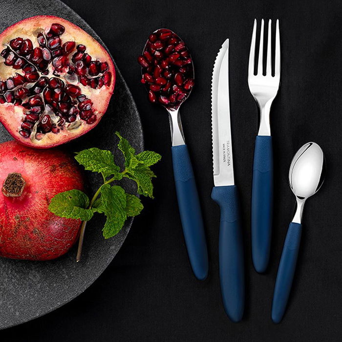 Tramontina Cuchillos de Asado Ipanema Azul 21,3 cm 3 uds Acero Inoxidable Mango Polipropileno Tramontina Cuchillos de Asado Ipanema Azul 21,3 cm 3 uds Acero Inoxidable Mango Polipropileno