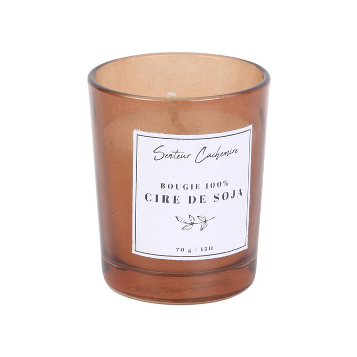 Home Deco Factory Vela Cera Soja Aromas Surtidos Flor de Algodón Orquídea Cachemire Diámetro 5,5 cm Altura 6,5 cm