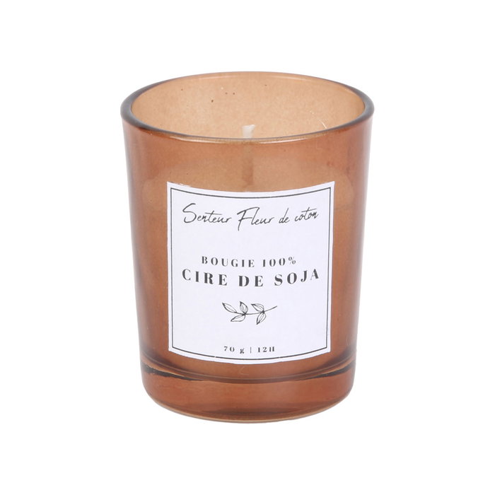 Home Deco Factory Vela Cera Soja Aromas Surtidos Flor de Algodón Orquídea Cachemire Diámetro 5,5 cm Altura 6,5 cm