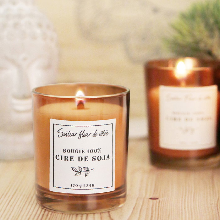 Home Deco Factory Vela Cera Soja Aromas Surtidos Flor de Algodón Orquídea Cachemire Diámetro 5,5 cm Altura 6,5 cm