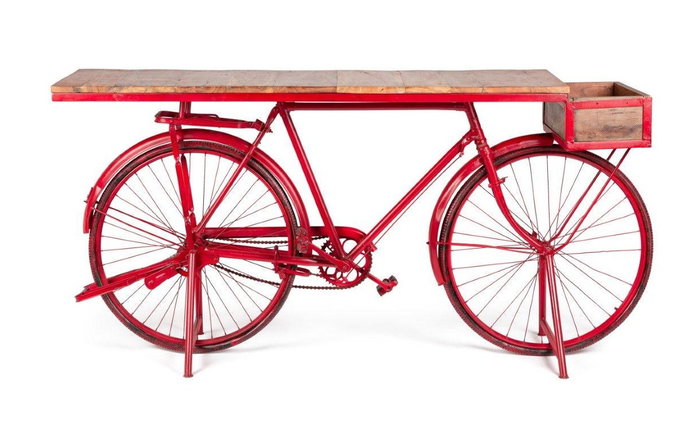 DKD Home Decor Consola Vintage Roja 40 x 91 x 195 cm Hierro y Mango DKD Home Decor Consola Vintage Roja 40 x 91 x 195 cm Hierro y Mango