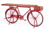 DKD Home Decor Consola Vintage Roja 40 x 91 x 195 cm Hierro y Mango