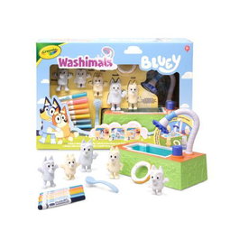 Crayola Washimals Bluey Set de 5 Mascotas con Piscina y Fondo Coloreable