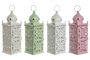 DKD Home Decor Farola Oriental Blanco Blanco Roto 10 x 30 x 10 cm (4 Unidades)
