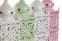 DKD Home Decor Farola Oriental Blanco Blanco Roto 10 x 30 x 10 cm (4 Unidades)