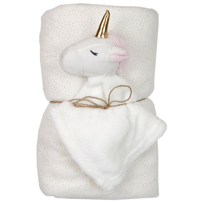 Tom et Zoe Manta Y Peluche Doudou Unicornio para Bebé 100x75 cm