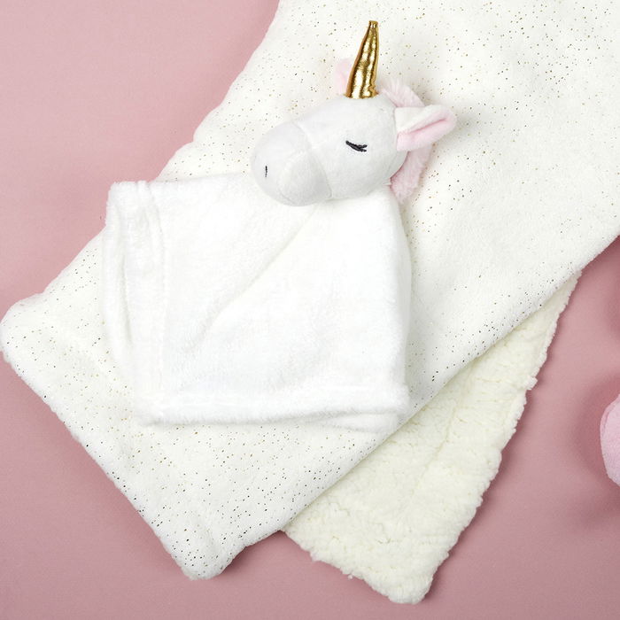Tom et Zoe Manta Y Peluche Doudou Unicornio para Bebé 100x75 cm