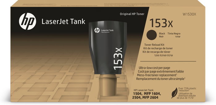 HP Kit de recarga de tóner Original 153X LaserJet Tank, Negro, 5000 páginas HP Kit de recarga de tóner Original 153X LaserJet Tank, Negro, 5000 páginas
