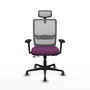 PIQUERAS Y CRESPO Silla de oficina Haches con mecanismo Sincro/Traslack, Morado y Gris