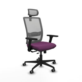 PIQUERAS Y CRESPO Silla de oficina Haches con mecanismo Sincro/Traslack, Morado y Gris