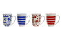 DKD Home Decor Taza para Infusiones Boho Porcelana y Acero Inoxidable Azul Rojo 9 x 11 x 12 cm 380ml (4 Unidades)