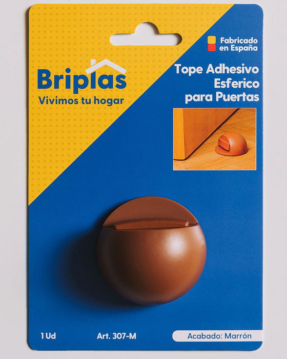 BRIPLAS Tope de Puerta Esférico Adhesivo Marrón BRIPLAS Tope de Puerta Esférico Adhesivo Marrón