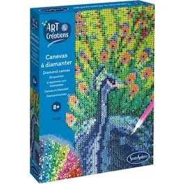 Sentosphere Creación con Mini Diamantes de Imitación - Lienzo para Pintura de Diamantes con Diseño de Pavo Real - Arte y Creación para Mayores de 8 Años - SEN1697213677078