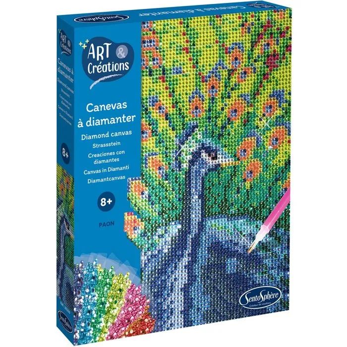 Sentosphere Creación con Mini Diamantes de Imitación - Lienzo para Pintura de Diamantes con Diseño de Pavo Real - Arte y Creación para Mayores de 8 Años - SEN1697213677078 Sentosphere Creación con Mini Diamantes de Imitación - Lienzo para Pintura de Diamantes con Diseño de Pavo Real - Arte y Creación para Mayores de 8 Años - SEN1697213677078