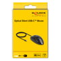 DeLOCK Ratón de escritorio óptico USB Tipo C silencioso, Negro
