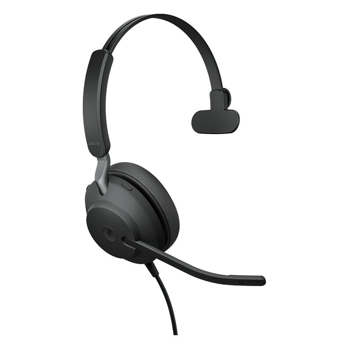 Jabra Evolve2 40 SE USB C/A MS Mono - Auriculares de diadema supraaurales monoaurales para oficina y centro de llamadas, Negro
