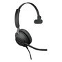 Jabra Evolve2 40 SE USB C/A MS Mono - Auriculares de diadema supraaurales monoaurales para oficina y centro de llamadas, Negro