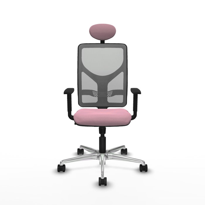 PIQUERAS Y CRESPO Silla de oficina Motilla con mecanismo Sincro, Tela Rosa y Malla Gris PIQUERAS Y CRESPO Silla de oficina Motilla con mecanismo Sincro, Tela Rosa y Malla Gris