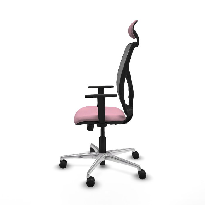 PIQUERAS Y CRESPO Silla de oficina Motilla con mecanismo Sincro, Tela Rosa y Malla Gris PIQUERAS Y CRESPO Silla de oficina Motilla con mecanismo Sincro, Tela Rosa y Malla Gris