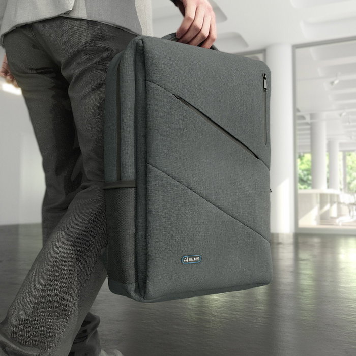 Aisens Mochila Urbana y de Oficina Gris para Portátil 15,6 pulgadas
