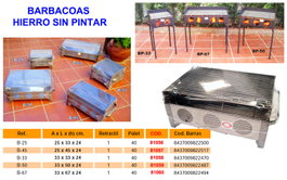 BAJA BARBACOA HIERRO 25 x 45 x 24 B-45 SIN PINTAR