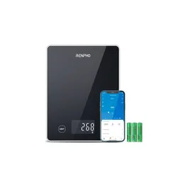 Renpho Calibra 1L - Báscula de Cocina Nutricional Inteligente Bluetooth (BLE) - Cristal Negro - Hasta 10 kg