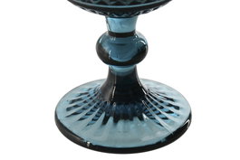 DKD Home Decor Set de 6 Copas de Cristal Rayado Azul 380ml
