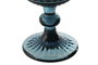 DKD Home Decor Set de 6 Copas de Cristal Rayado Azul 380ml