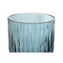 DKD Home Decor Set de 6 Copas de Cristal Rayado Azul 380ml