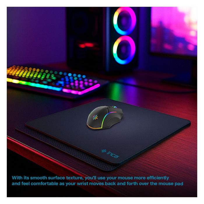 Inca Gaming IMP-020 Alfombrilla de Ratón para Juegos, Negro, 350x270x3 mm, Base Antiderrapante, Resistente al Polvo Inca Gaming IMP-020 Alfombrilla de Ratón para Juegos, Negro, 350x270x3 mm, Base Antiderrapante, Resistente al Polvo