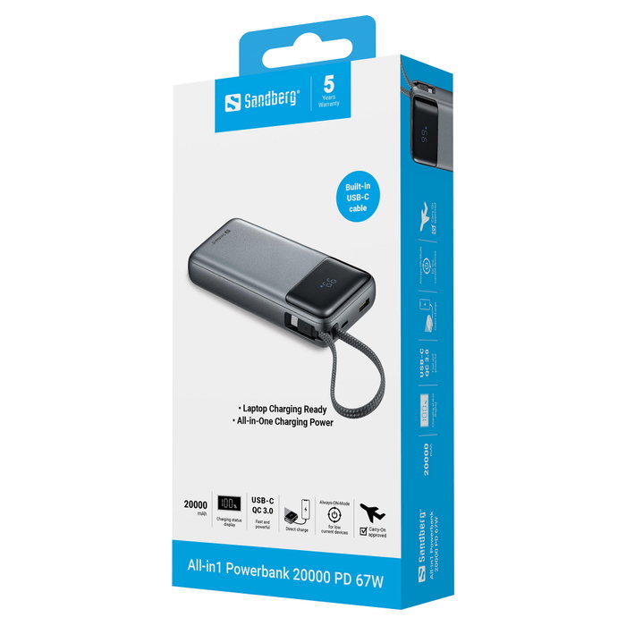 SANDBERG All-in1 Powerbank 20000 PD67W