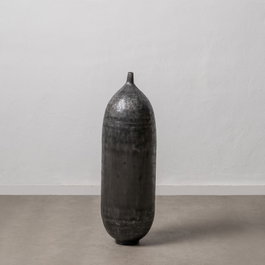 Jarrón Negro Aluminio Decoración 33 X 33 X 100 cm