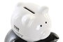 DKD Home Decor Hucha Cerdo Negro Blanco 13 x 21 x 15 cm
