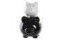 DKD Home Decor Hucha Cerdo Negro Blanco 13 x 21 x 15 cm