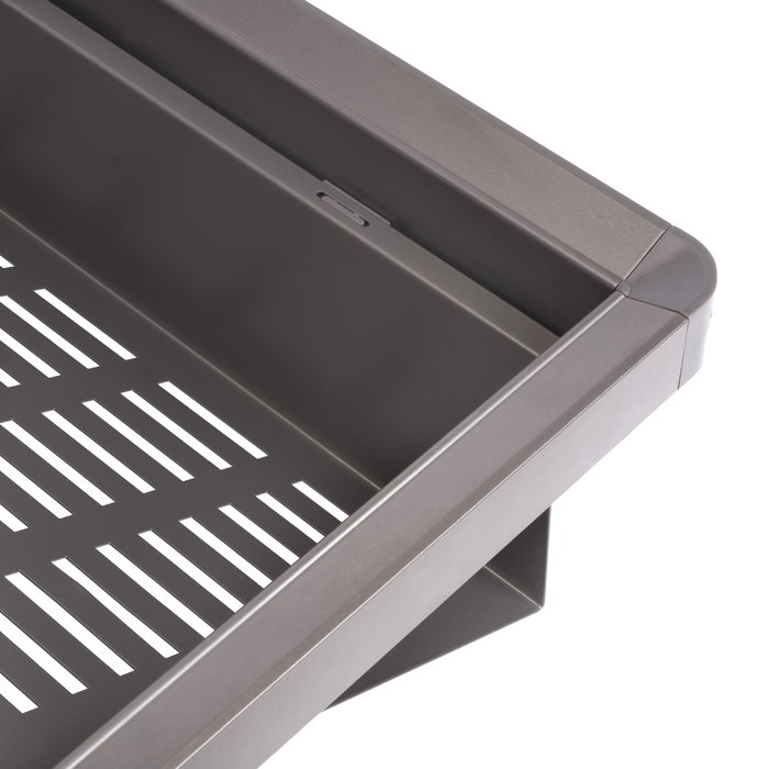 Emuca Kit de cajón zapatero extraíble para armarios Quartz, regulable, módulo 700mm, Acero, aluminio y plástico, Titanio