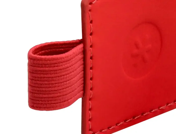 Antartik Portabolígrafo Autoadhesivo para Cuaderno con Elástico hasta 15 mm, Rojo, 40x40 mm