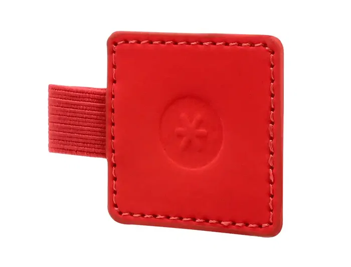 Antartik Portabolígrafo Autoadhesivo para Cuaderno con Elástico hasta 15 mm, Rojo, 40x40 mm