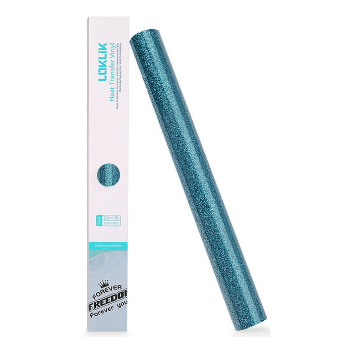 LOKLiK Rollo de vinilo de termotransferencia azul brillante 30,5 x 90 cm