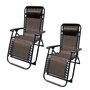 Marbueno Pack de 2 Tumbona Plegable Acero Cojin Jardin y Piscina Marron 90X66X108 MARBUENO SUMMER 10007X2