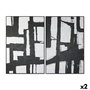 DKD Home Decor Cuadro Abstracto Lienzo Madera Negro Blanco 182.6 x 122.6 x 4.3 cm (2 Unidades)